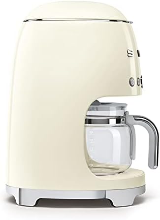 Smeg, DCF02BLMEU, Macchina da caffè con filtro, Funzione aroma e avvio automatico, Caraffa in vetro fino a 12 tazze, 2 livelli di intensità, Funzione di mantenimento del calore, 1050W, Nero opaco