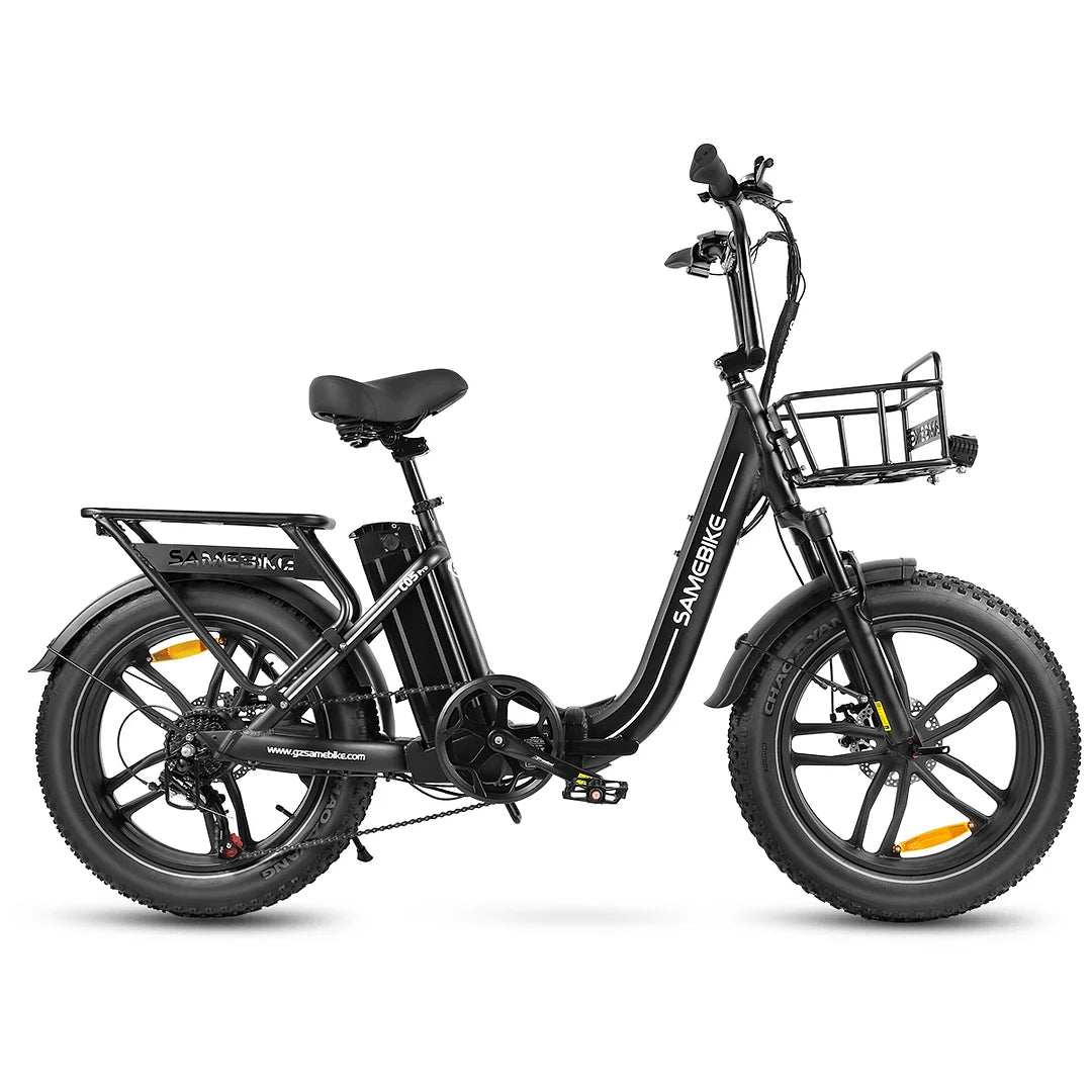 SAMEBIKE C05 Pro E-Bike Fat Tire pieghevole con telaio a passo basso, batteria 36V 13Ah e motore 500W