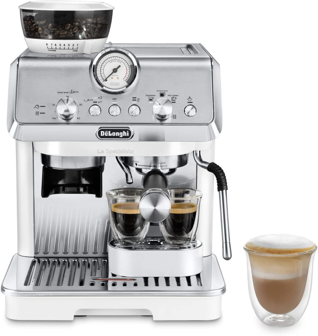 De'Longhi La Specialista Arte EC9155.MB Macchina da Caffè Espresso con Macinacaffè, 8 Livelli di Macinatura, 15 Bar, 3 Temperature, Lancia Vapore, 1300 W, Serbatoio 1.5 l, Acciaio Inox/Nero incluso Barista-Kit