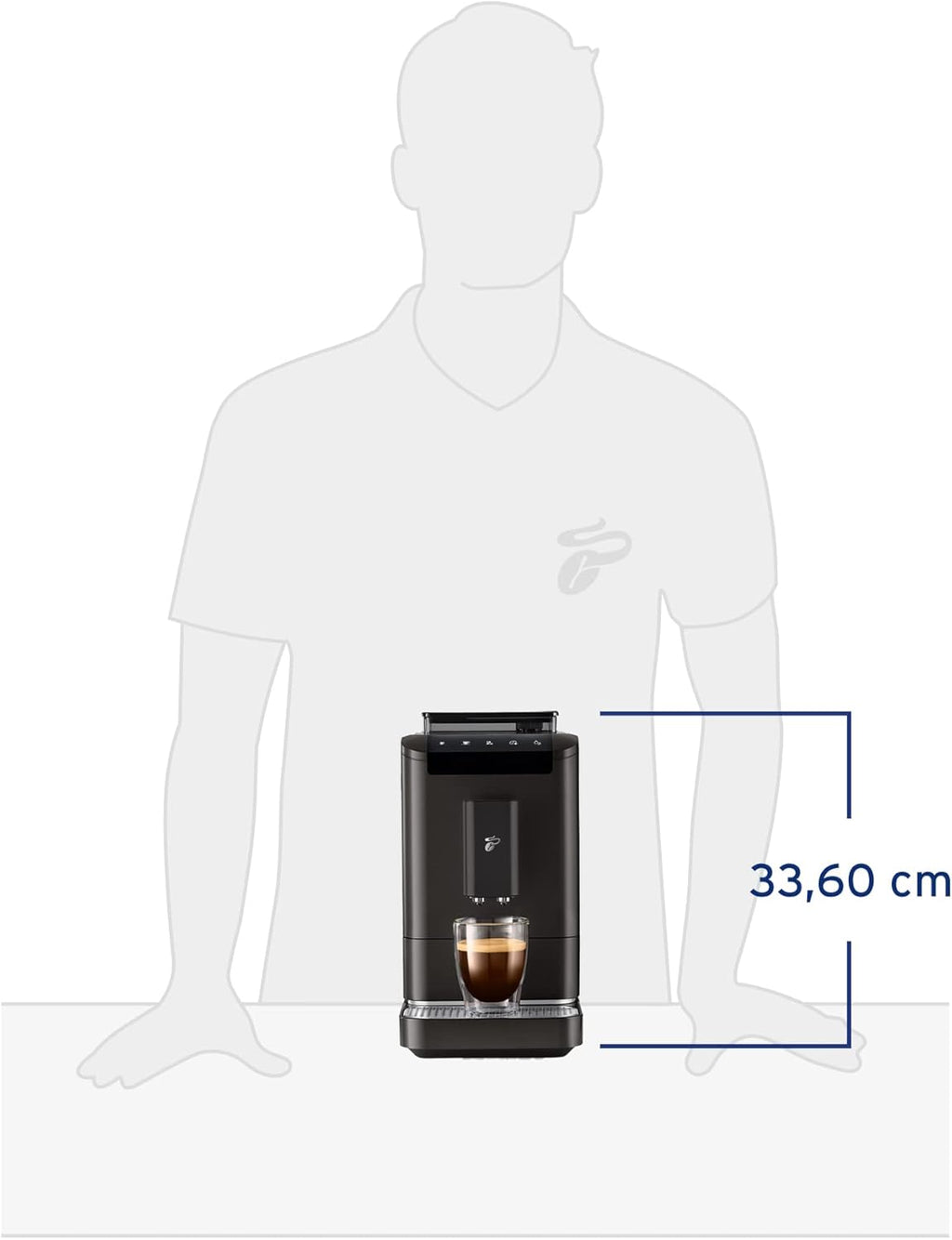 Tchibo Macchina da caffè automatica Esperto2 Caffè con funzione 2 tazze per Caffè Crema ed Espresso, Nero Granito - INCLUSO set di prova caffè GRATUITO