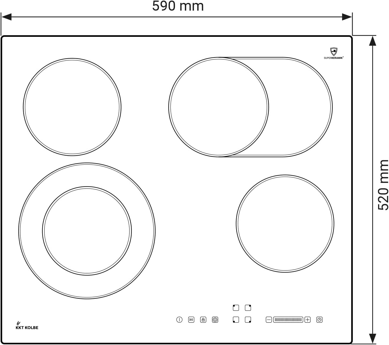 KKT KOLBE Autarkes Herdset | 60cm Einbaubackofen BO8805SS | 59cm Induktionskochfeld IH85900RL | Grill | Heißluft | Automatik-Timer | 2-fach Wärmeschutzverglasung | Kindersicherung | SET8805IH859RL