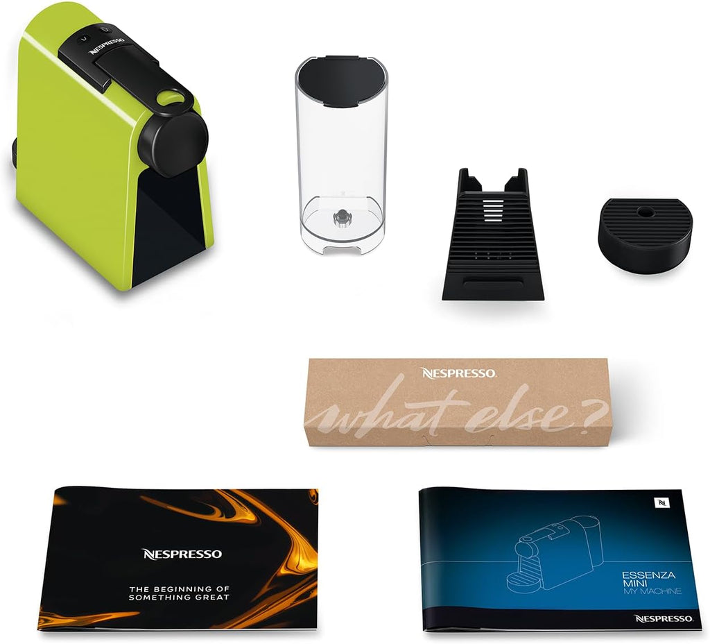 Nespresso De'Longhi EN 85.B Essenza Mini Macchina da Caffè a Capsule,Welcome Set con Capsule Assortite in Diversi Gusti,Pressione Pompa 19 bar,Design Salvaspazio,1370W,0.6 L,32.5 x 11 x 20.5 cm,Nero