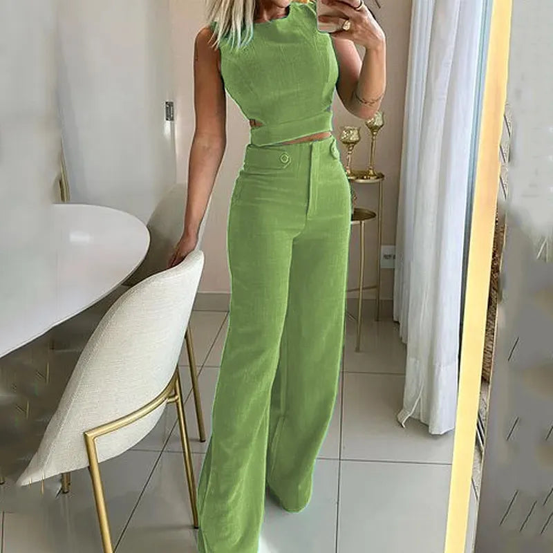 Jasmin - Schickes Cropped Terno Oberteil und Hose für Frauen