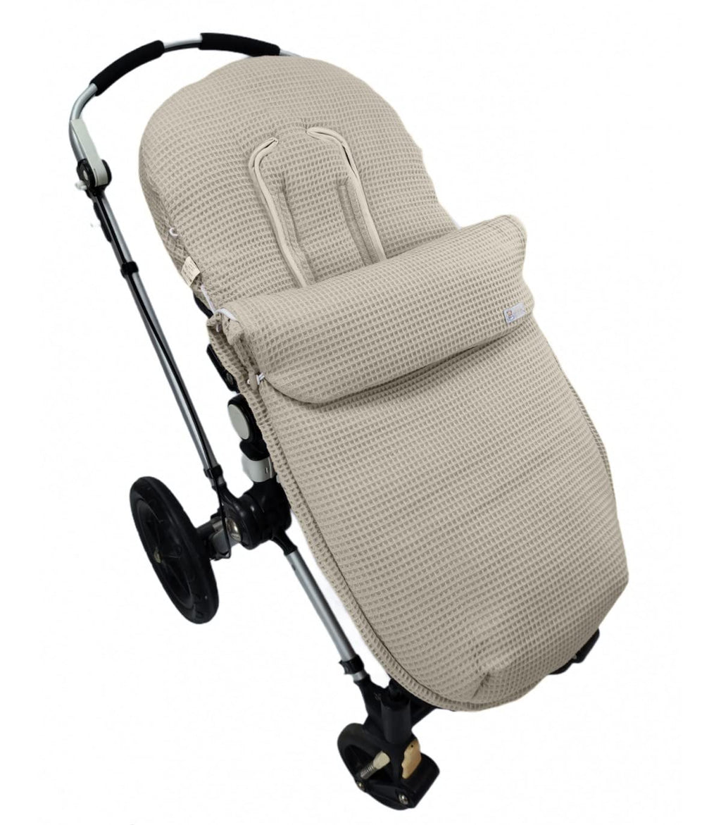 Universal Fußsack für Kinderwagen oder Buggy – Waffle – Handmade – Nenel (Grau)