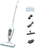 Black+Decker 1.300W 5-in-1 Dampfbesen Steam Mop FSM13E5 (Dampfreiniger für hygienische, gründliche Sauberkeit, abnehmbarer Stiel, einfache Bedienbarkeit, inkl. 5-teiliges Zubehrset)