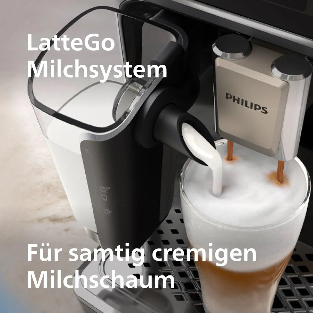 Philips Serie 5500 Macchina da Caffè Automatica – Sistema Lattiera LatteGo, 20 Bevande Calde e Fredde, 40% più Silenziosa con SilentBrew, QuickStart, Grigio (EP5544/50)