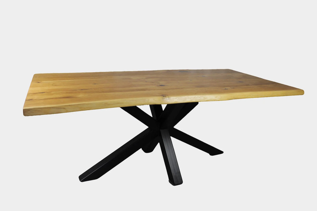 Serie MAXIM | Baumkantentisch - Eiche - inkl. Tischbein Matrix - versch. Gren und Farben | Lnge: 160 - 300 cm | Breite: 90 -100 cm