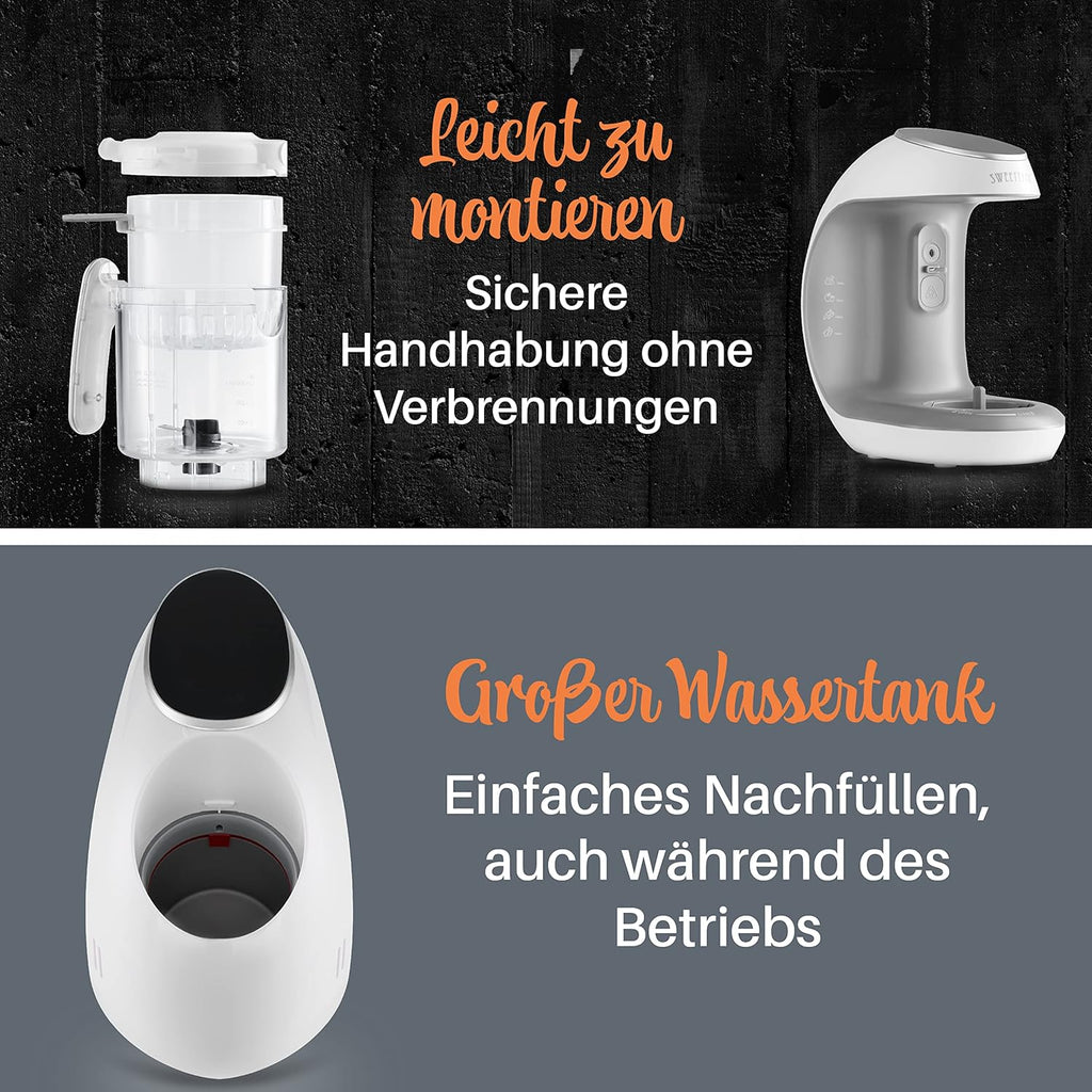 Sweety Fox - Multifunktions Babynahrungszubereiter 7-in-1 - Dampfgarer, Mixer, Pulse, Automatische Reinigungsfunktion, Sterilisiert, Glschenwrmer, Auftaufunktion