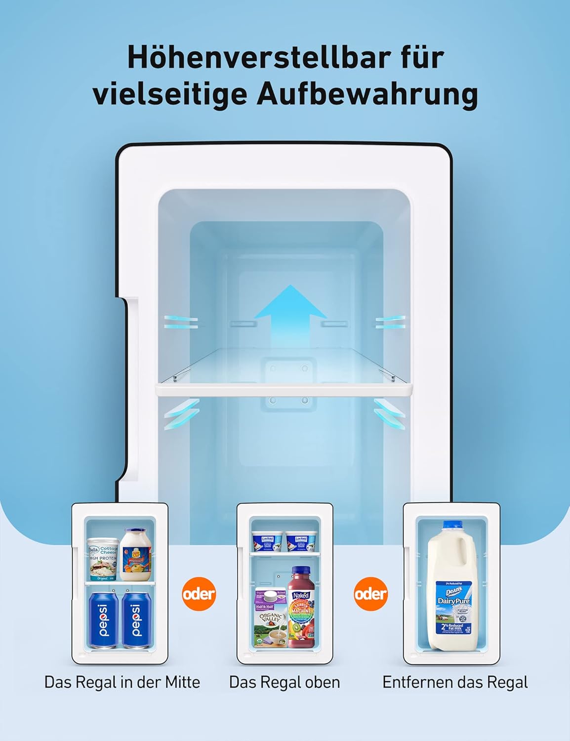 AstroAI 2 in 1 Mini Kühlschrank, 6 Liter Fridge / 8 Dosen mit Kühl- und Heizfunktion, 12V / 220V Steckdose für Autos, Büros und Schlafsle, Schwarz