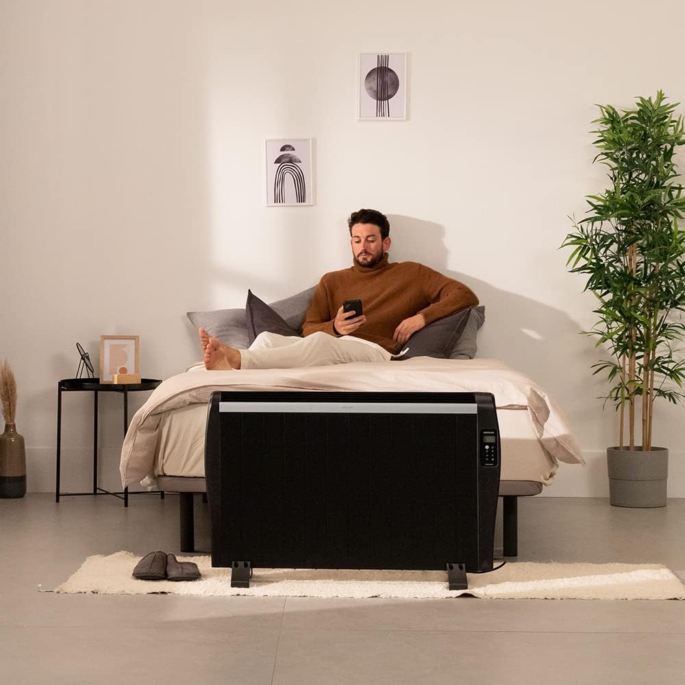 Cecotec Flachheizkrper mit Fernbedienung ReadyWarm 2500 Thermal. 1800 W, 12 Elemente aus Aluminium, LCD-Bildschirm, 3 Heizungsmodi, Timer, Slim Design, berhitzungsschutz Overprotect System