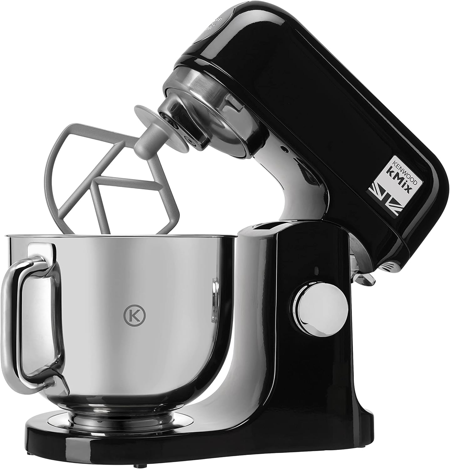 Kenwood kMix KMX750RD Robot da cucina, Ciotola in acciaio inox da 5 litri, Sistema di sicurezza Safe-Use, Corpo in metallo, 1000 Watt, Inclusi set di 3 accessori da pasticceria e paraspruzzi, Rosso