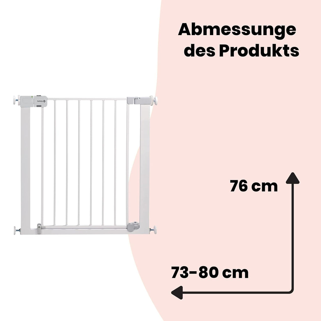 Safety 1st Easy Close Extra Tall, extra hohes (91 cm) Sicherheitsgitter aus Metall, druckfest, ideal für Kinder und Haustiere, mit einer Breite, die sich von 73 auf 80 cm ausdehnen lsst, wei