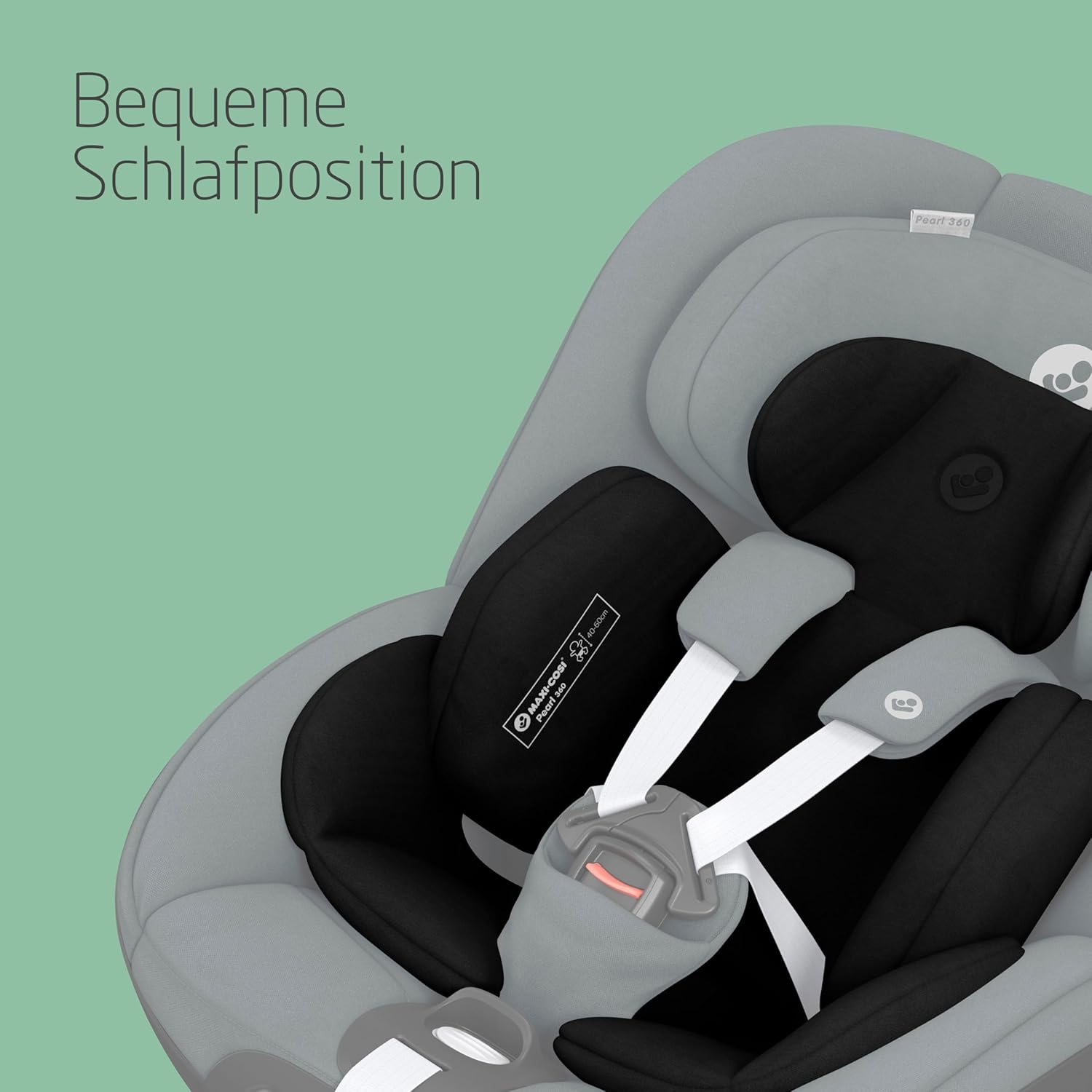 Maxi-Cosi Pebble 360 i-Size Babyschale Drehbar, Neugeborenen Autositz 360 Grad, 0–15 Monate (40–83 cm), Drehung mit einer, ClimaFlow, Easy-In-Gurt, G-CELL Seitenaufprallschutz, Essential Graphite
