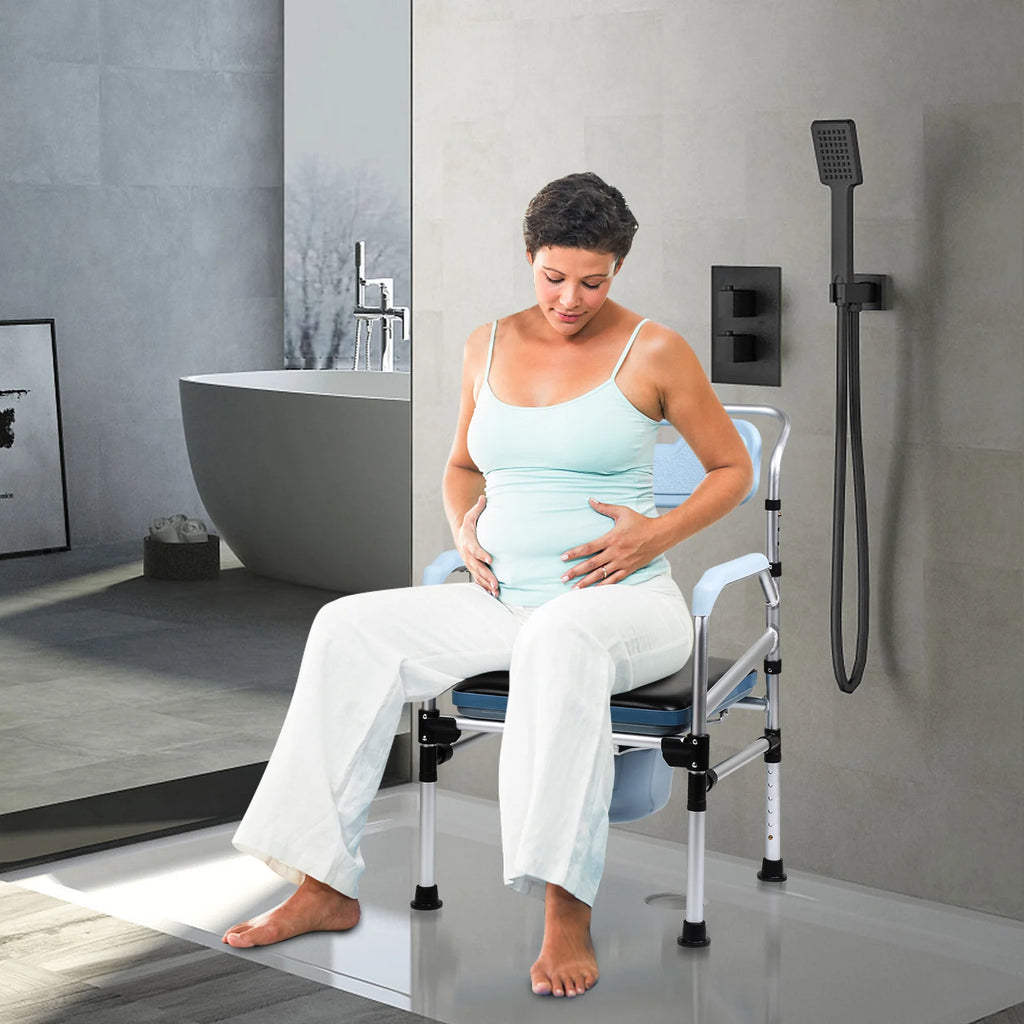 Sonnewelt Sedia comoda regolabile in altezza con sedia WC inclusa