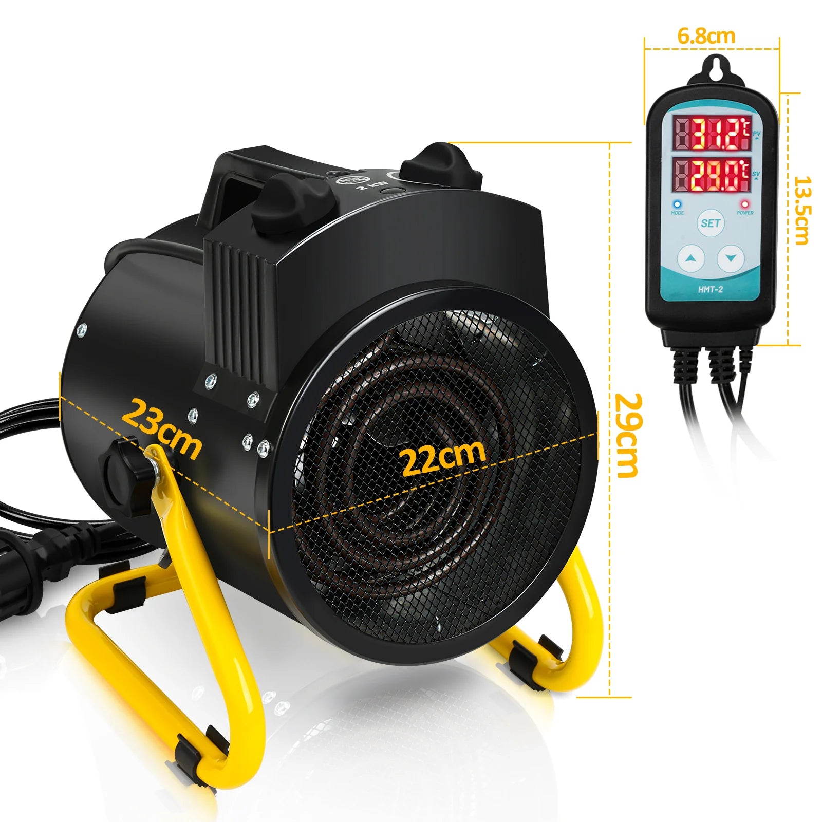 Sonnewelt 2000W Protettore antigelo per serra con termostato IPX4