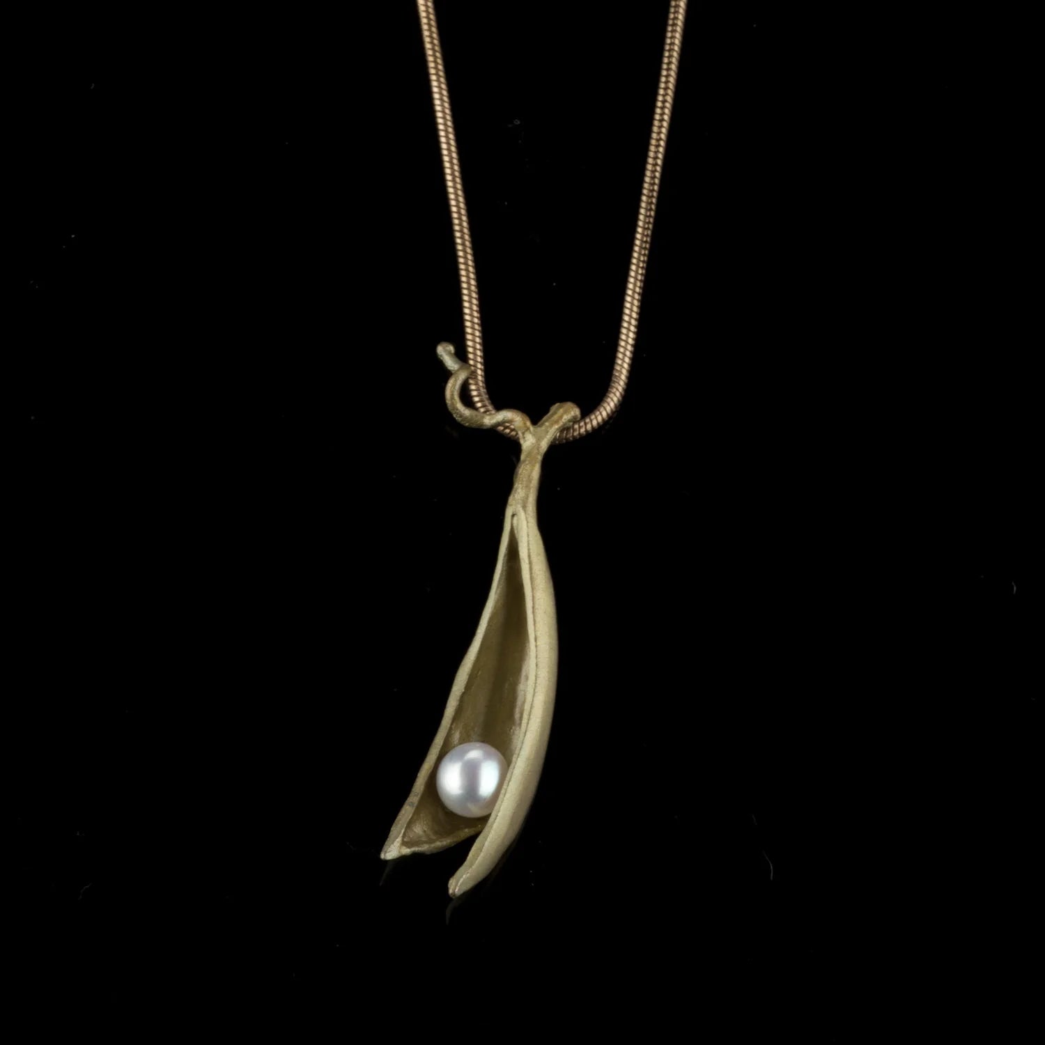 Baccello di pisello - Collana con ciondolo - 1 perla