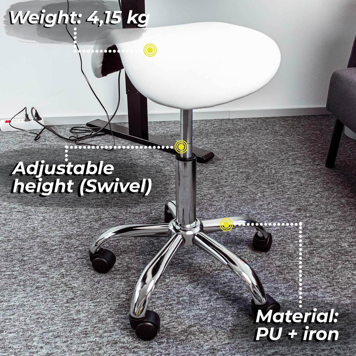 Sedia a sella Lykke Comfort, bianca