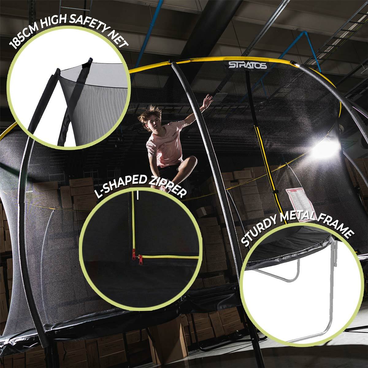 Tappeto elastico Stratos 4,27m con rete di sicurezza