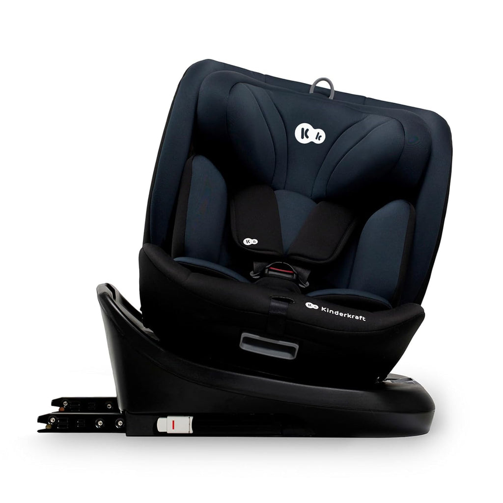 Kinderkraft I-GROW Kindersitz 0-36 kg, I-SIZE 40-150 cm, 360 grad drehbar, Kinderautositz mit Isofix station, FWF und RWF, Verstellbare Kopfstütze/Rückenlehne mit Liegeposition, Grau