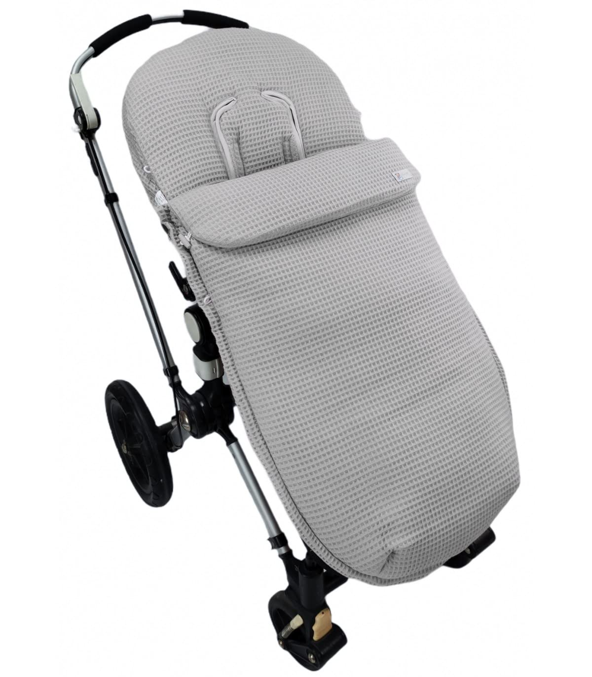 Universal Fußsack für Kinderwagen oder Buggy – Waffle – Handmade – Nenel (Grau)