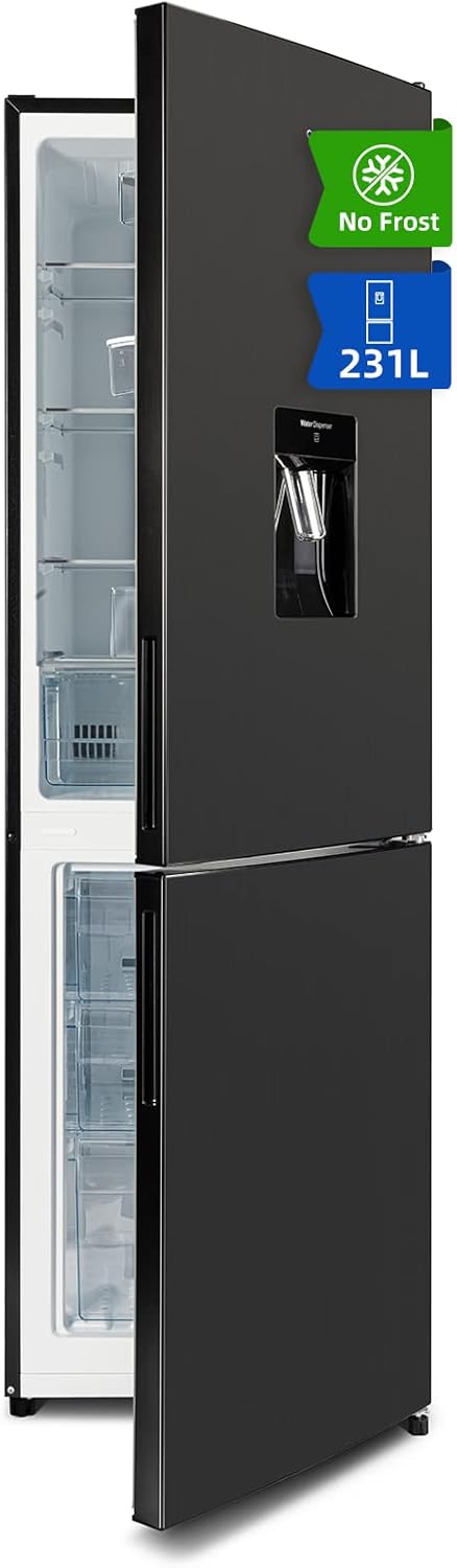 CHIQ CTT107BC Frigorifero Piccolo 107 Litri, Altezza 84 cm, Profondità 55 cm, Ingombro di soli 0,3 ㎡, Micro-Congelatore, Vario Box, 7 Livelli di Controllo della Temperatura, Silenzioso, 87 kWh/anno, Nero