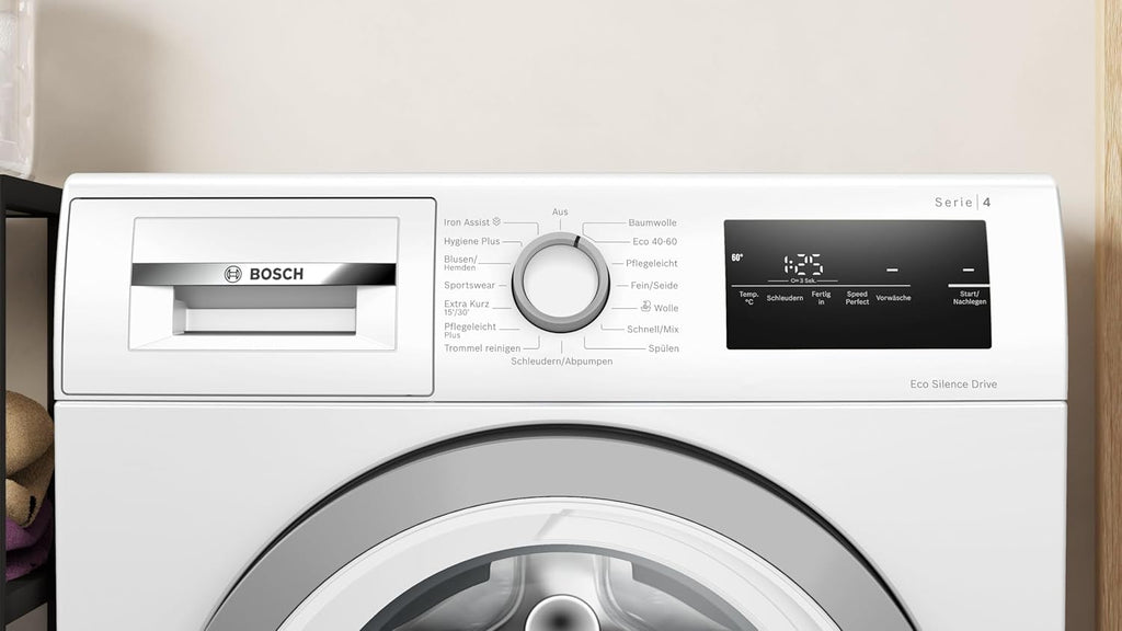 BOSCH WAN28127 Lavatrice Serie 4, a carica frontale, capacità 8 kg, 1400 giri/min, Iron Assist, Active Water Plus, EcoSilence Drive, Speed Perfect, bianco, 60 cm