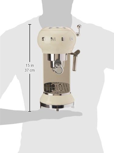 Smeg, ECF01WHEU Macchina da Caffè Espresso Manuale, Sistema Cappuccino, Thermoblock, Alloggiamento Tazze Grandi e Funzione Doppio Caffè, Serbatoio Acqua 1 l, Dimensioni Compatte, 1350W, Bianco