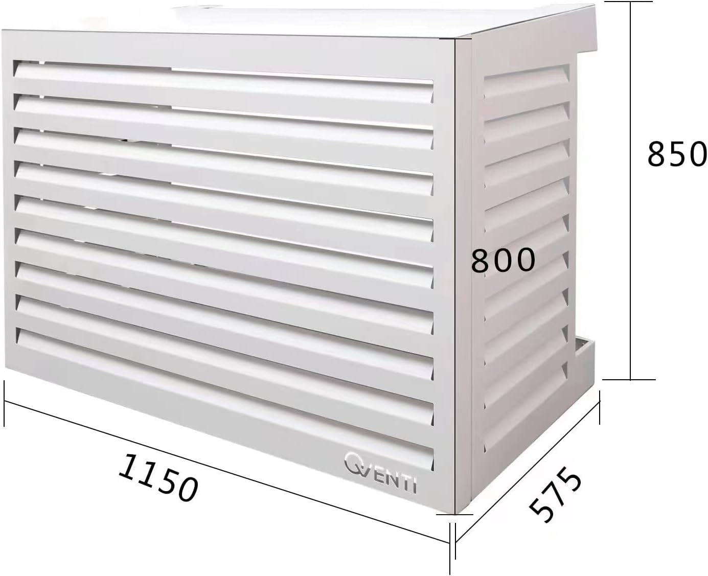 Copertura Qventi per condizionatore - Antracite/Grigio - Alluminio - Griglia di protezione - Rivestimento - Facile montaggio - Taglia S - Dimensioni esterne (LxPxH): 100 x 50 x 75 cm