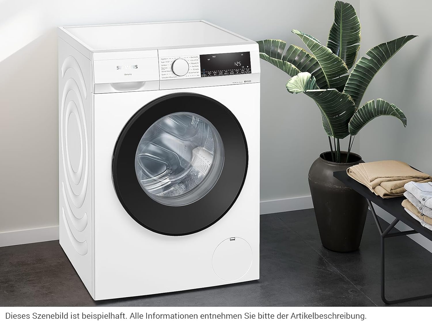 Siemens WM14N122 iQ300 Lavatrice / 7kg / D / 1400 giri/min / Programma Outdoor / Funzione varioSpeed / Funzione aggiungi bucato, Bianco/Nero