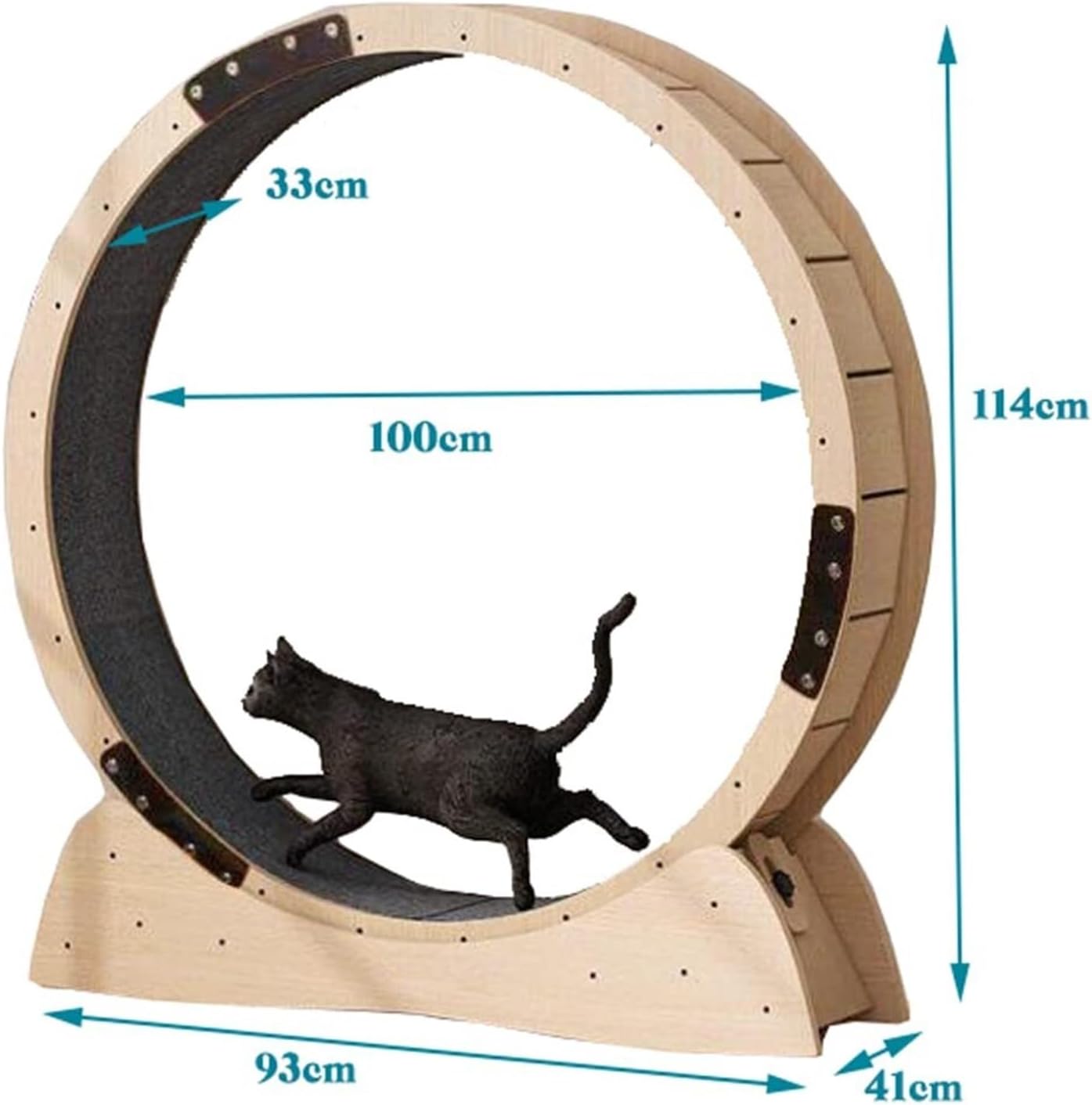 Katzenlaufrad 3 in 1 Katzen Laufrad Holz 85/100/120cm Durchmesser Großes Laufrad Für Katzen mit Griffpads Sperrvorrichtung und TPE Silent Wheel Katzenlaufrad für Katzen Drinnen Cat Wheel(Size:Diameter