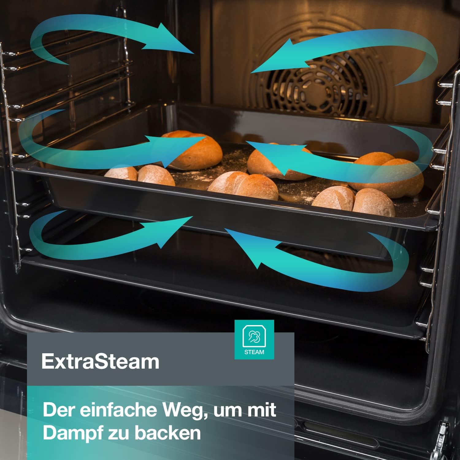 Gorenje GECS5C70XPA Forno elettrico con piano cottura in vetroceramica / 50 cm / 70 litri / GentleClose / Riscaldamento rapido / AirFry / ExtraSteam / Modalità pizza 300°C / Guide telescopiche / AquaClean / Zona arrosto / nero
