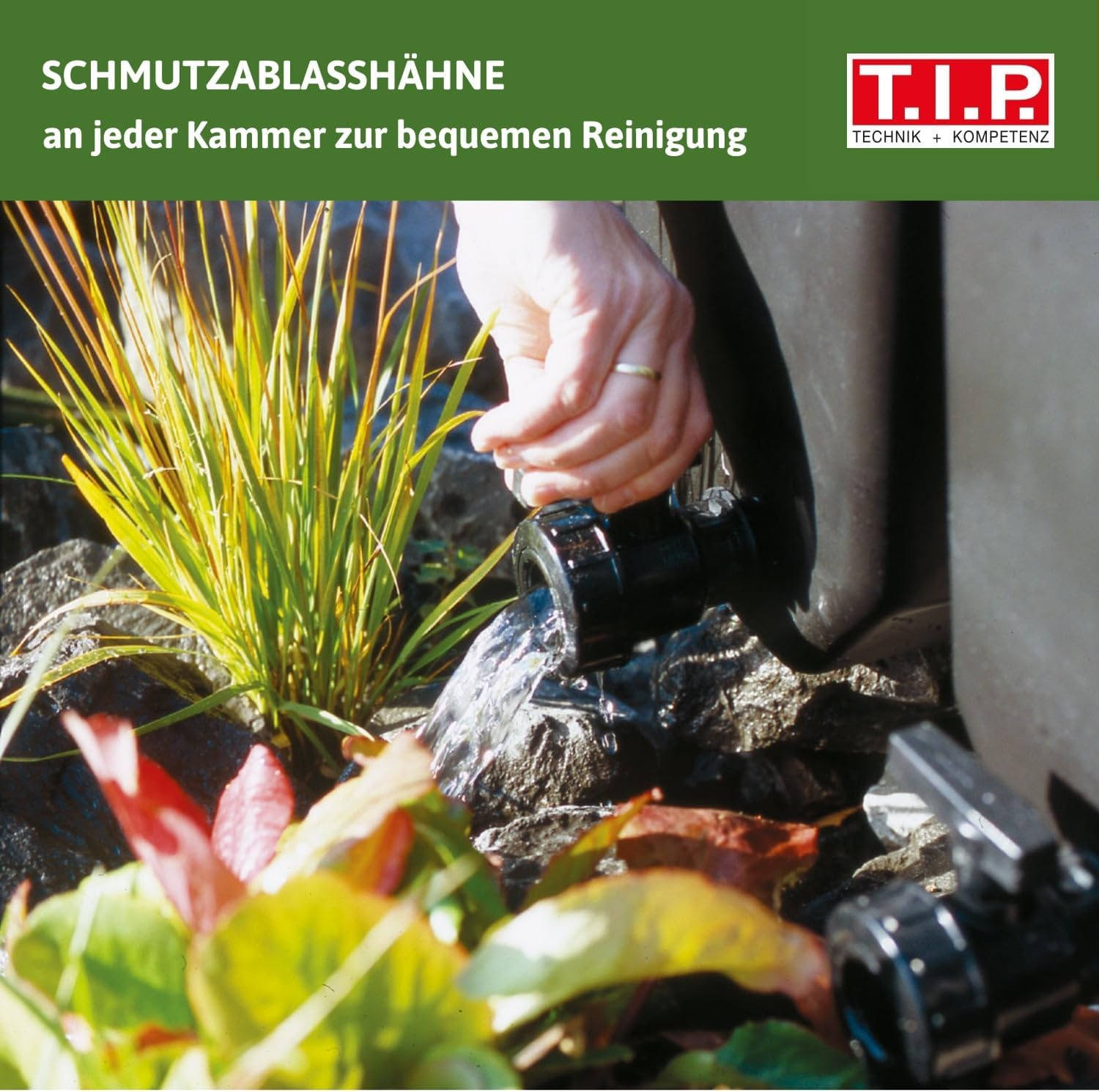 T.I.P. Teichfilter - Teichaußenfilter-Set (20.000 l Teichvolumen, Wet-and-Dry Technologie, UV-C 18 W, Filterbehälter 70 l, inkl. Pumpe, UV-C Strahler, Schläuche, Filtermaterial) WDF 20000 UV 18, 30285
