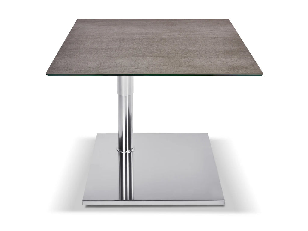 Ronald Schmitt Tavolino da caffè Duett 75 x 75 cm, K536, con rotelle, regolabile in altezza da 43 a 62 cm,