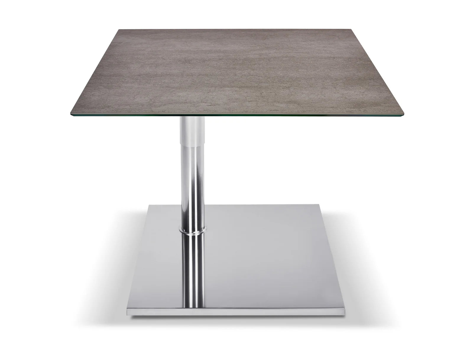 Ronald Schmitt Tavolino da caffè Duett 75 x 75 cm, K536, con rotelle, regolabile in altezza da 43 a 62 cm,