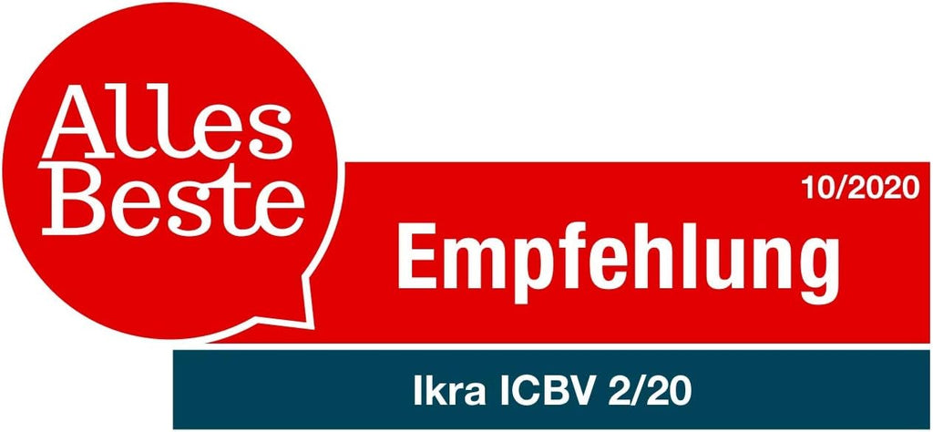 IKRA 74003200 Batteria Soffiatore Aspiratore Trituratore 3in1 ICBV 2/20 incl. 2 batterie e caricatore doppio rapido, 40 V, Grigio/Rosso