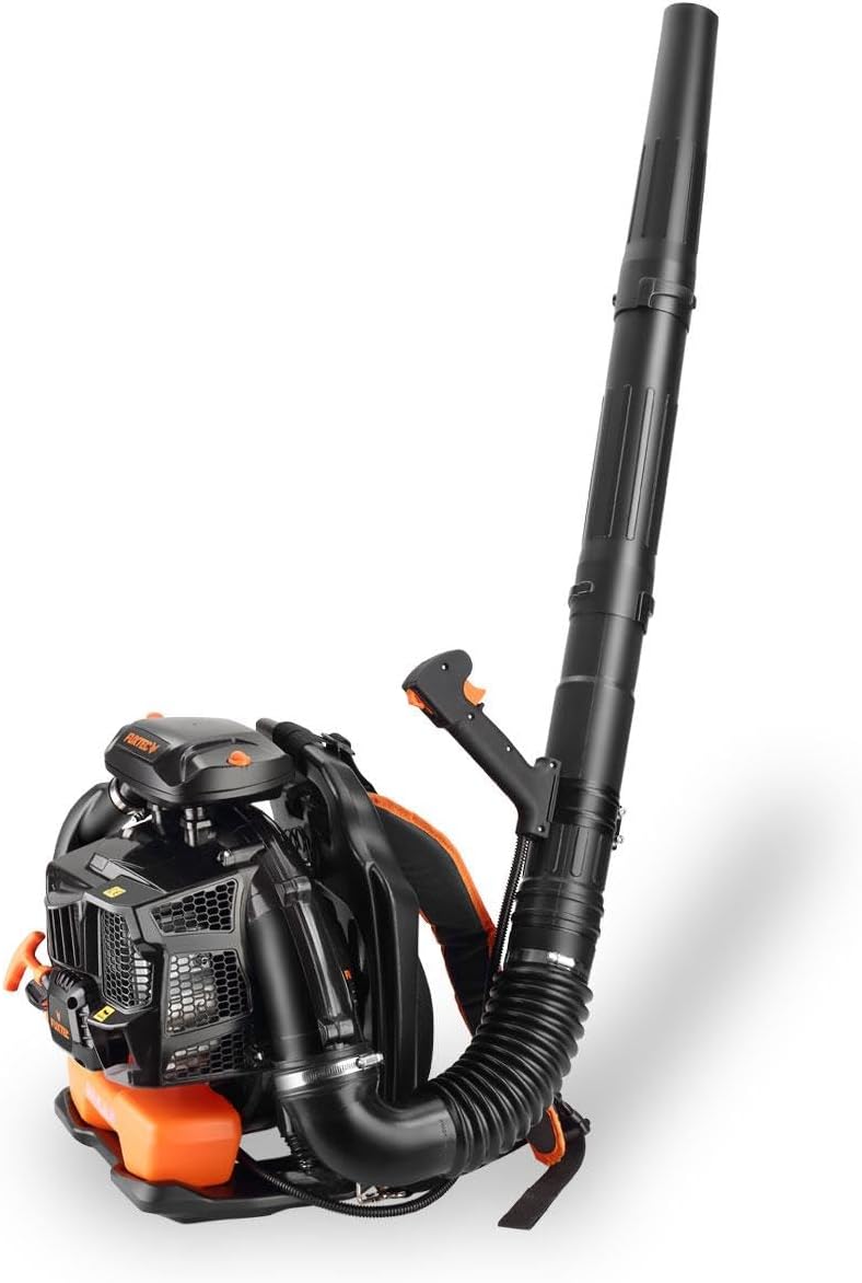 FUXTEC Soffiatore a benzina a zaino FX-LB133T – oltre 300 km/h – comodo per la schiena e portatile per grandi superfici – soffiatore a zaino, soffiatore a 2 tempi