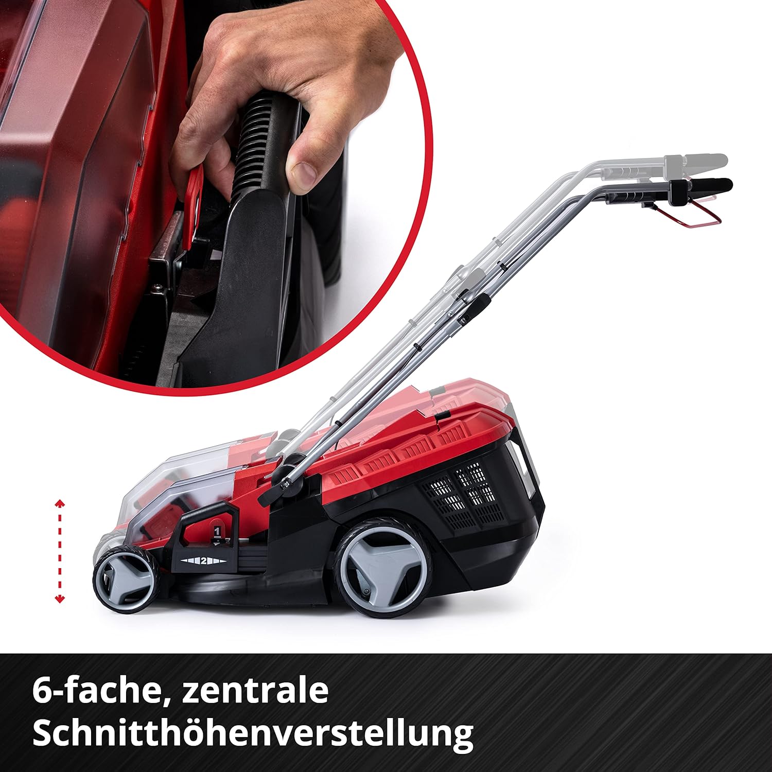 Einhell Tagliaerba a batteria GE-CM 36/36 Li Kit Power X-Change (36 V, larghezza di taglio 36 cm, fino a 400 m², senza spazzole, cesto di raccolta 40 l, altezza di taglio 25-75 mm, incl. 2 batterie da 4,0 Ah + 2 caricabatterie)