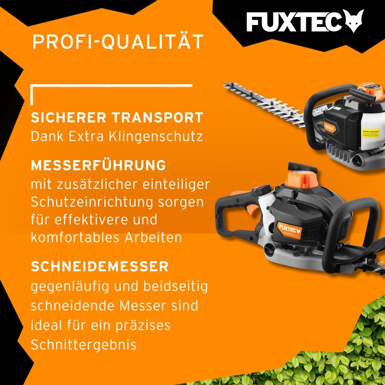 Fuxtec Benzin Heckenschere Profi FX-MHP126 mit XXL-Schwertlänge 800 mm Schwert Freischneider