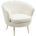 HOMCOM Polstersessel Muschelform Fleeceoptik Weiß Eleganter Komfort