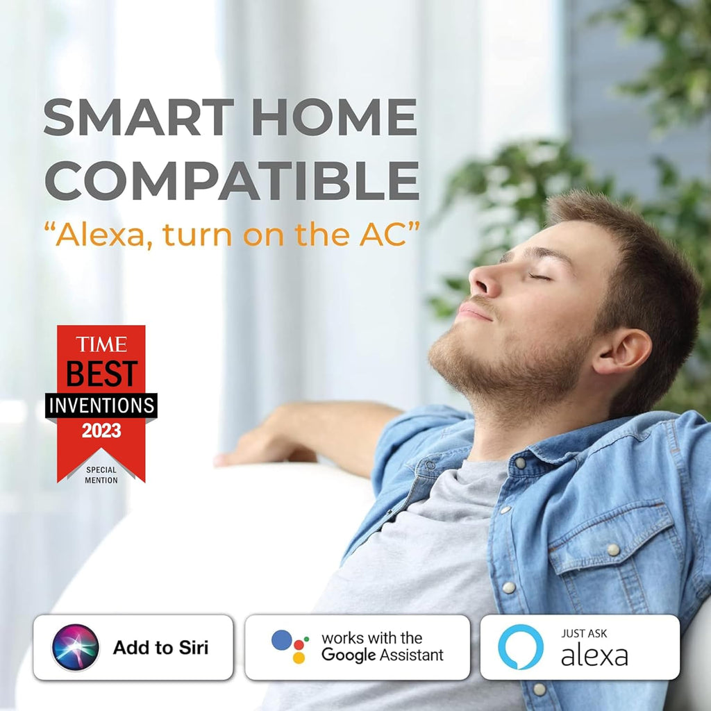 Sensibo Sky, controllo wireless e intelligente per condizionatori. Installazione fai da te facile e veloce. Comfort grazie all'app di controllo del termostato ad alta efficienza energetica. Compatibile con Google, Alexa e Siri