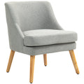HOMCOM Sedia Imbottita Design Scandinavo Poltroncina Grigio Chiaro