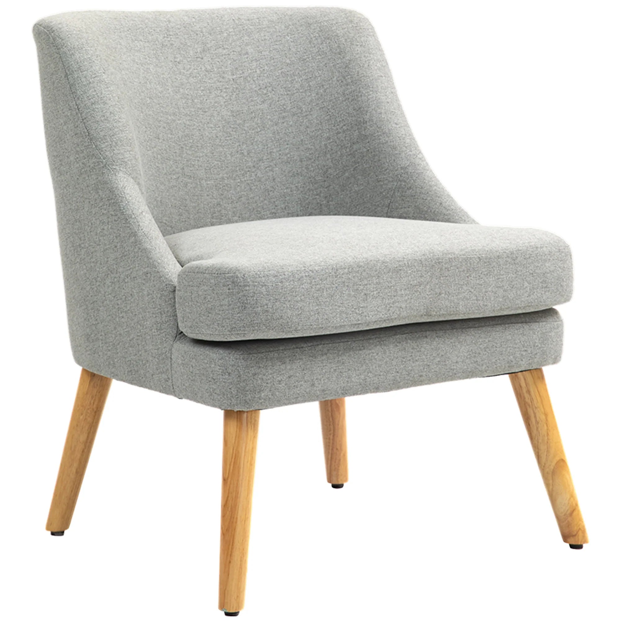 HOMCOM Sedia Imbottita Design Scandinavo Poltroncina Grigio Chiaro