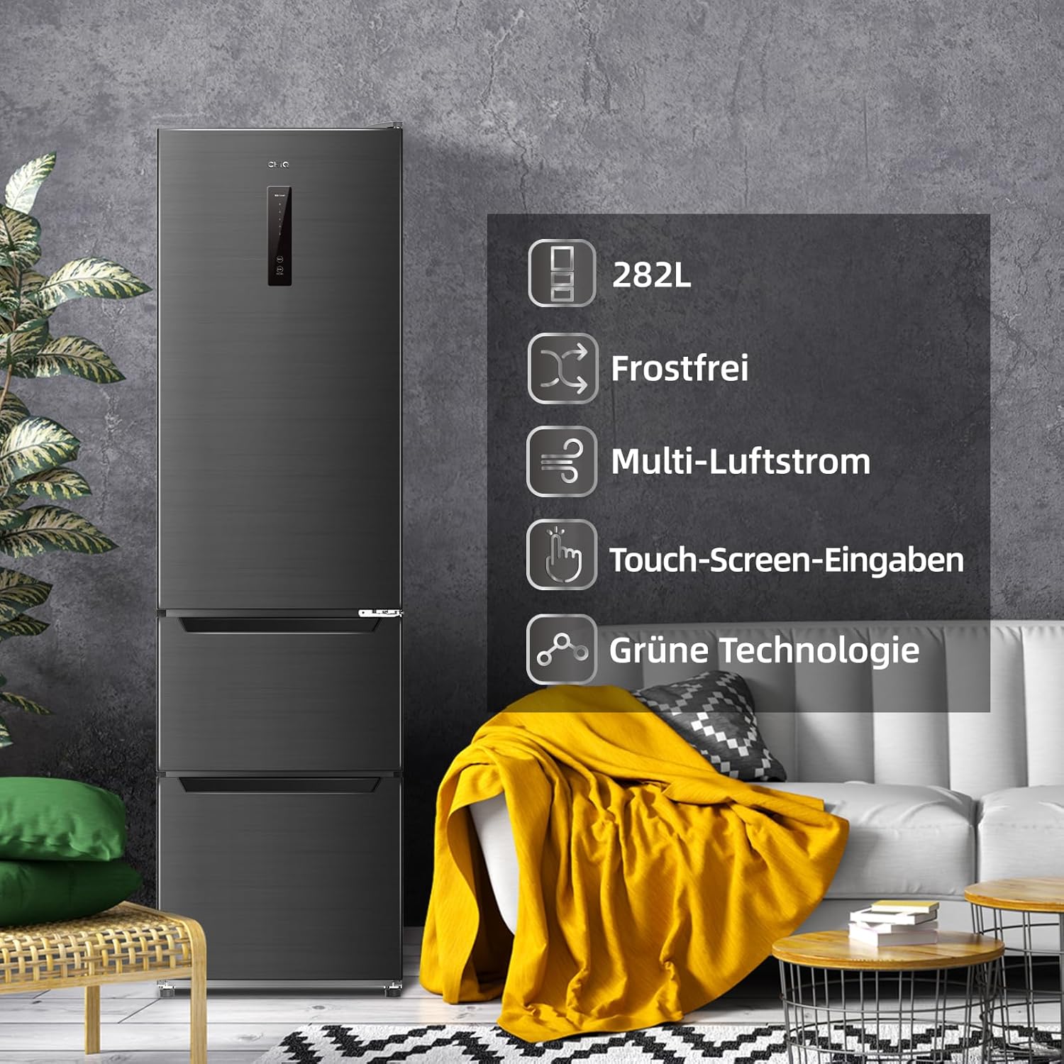 CHiQ Freestanding Fridge with Freezer