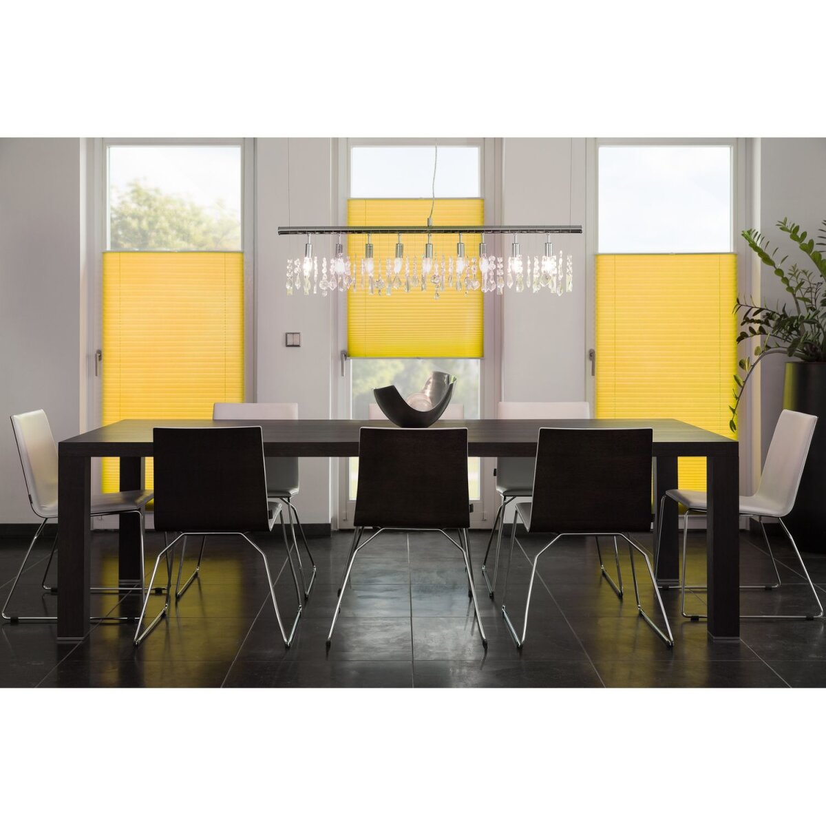 Lichtblick Klemmfix Tenda plissettata, regolazione continua, oscurante, montaggio senza forare, 130 cm, 100 cm, Giallo - Prodotto di seconda scelta come nuovo