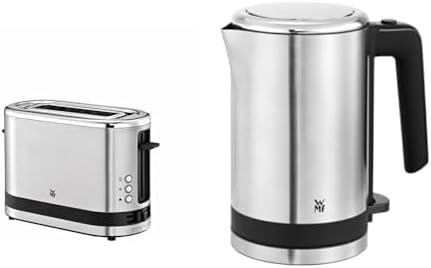 WMF Küchenminis 1-Scheiben Toaster Langschlitz XXl-Toast, Mini Toaster mit Brtchenaufsatz 7 Brunungsstufen berhitzungsschutz 600W Edelstahl matt