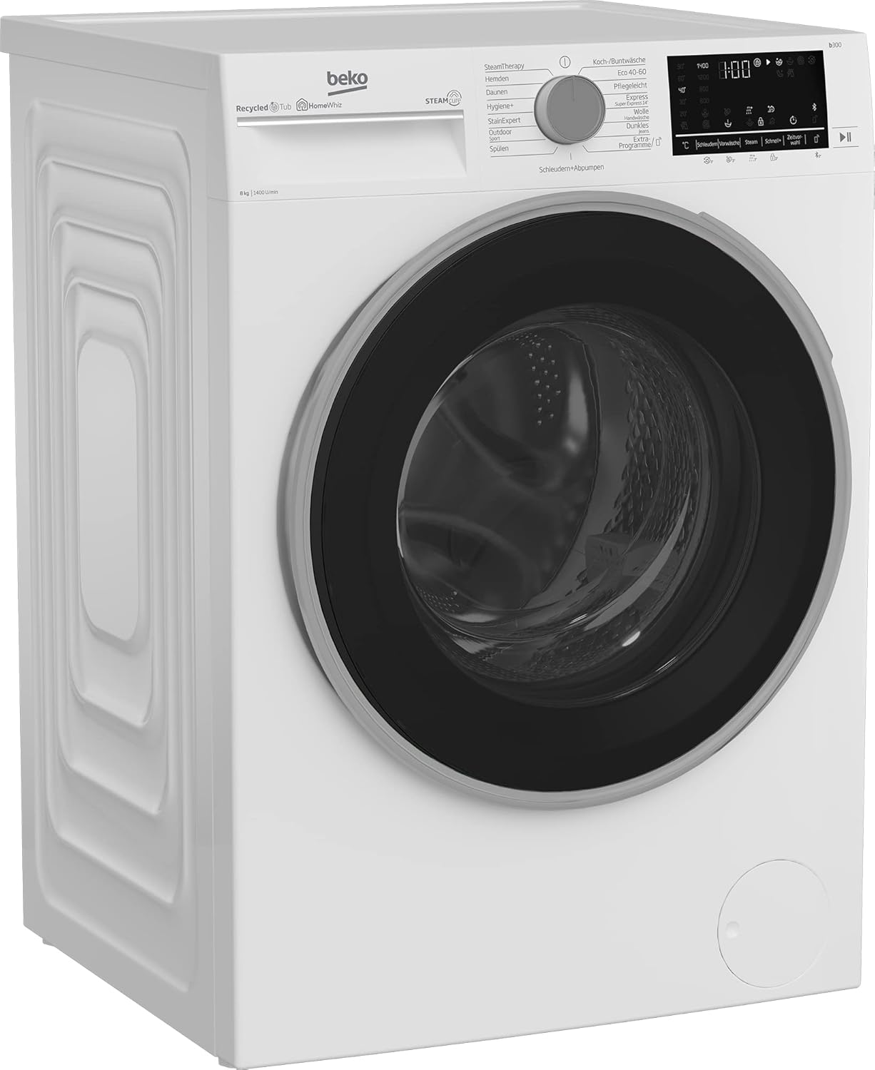 Beko B5T4824IF bPRO 500 Asciugatrice, 8 kg, Caricamento frontale, Pompa di calore, Adatta per chi soffre di allergie, 15 programmi, Funzione vapore, Antipiega, Programma silenzioso, Cesto AquaWave, Bianco