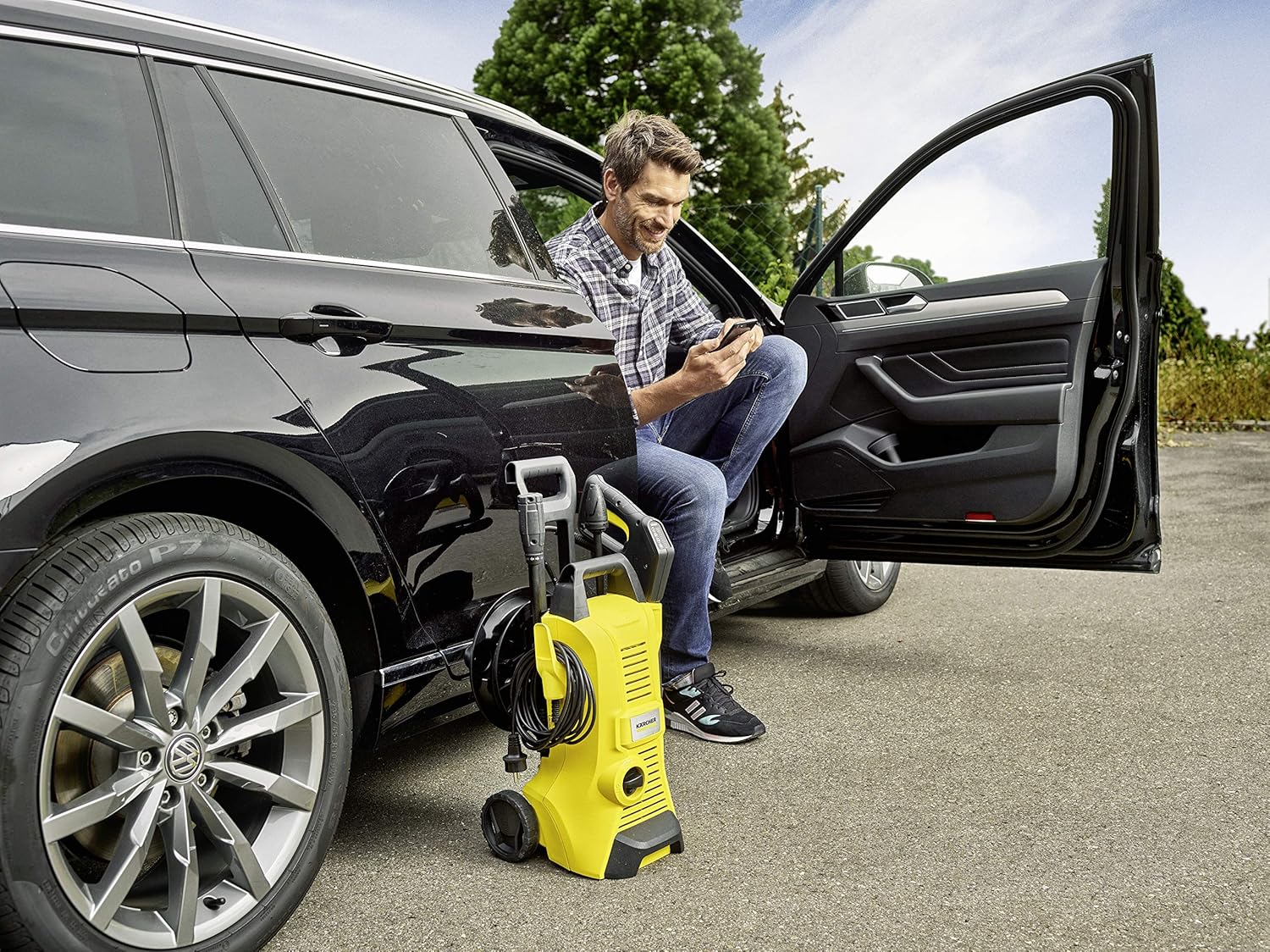 Kärcher Hochdruckreiniger K 3 Premium Power Control: Clevere App-Unterstützung - für eine effektive Reinigung bei alltäglichen Verschmutzungen - inkl. Schlauchtrommel