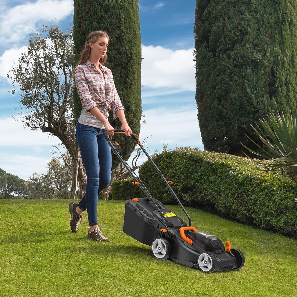 WORX WG779E.1 Akku-Rasenmäher 40V (2 x 20V) - 34 cm Schnittbreite - ideal für Gärten bis zu 460m² - IntelliCut Technologie - einfache Aufbewahrung - inkl. 2x4Ah Akkus & Dual-Schnellladegerät
