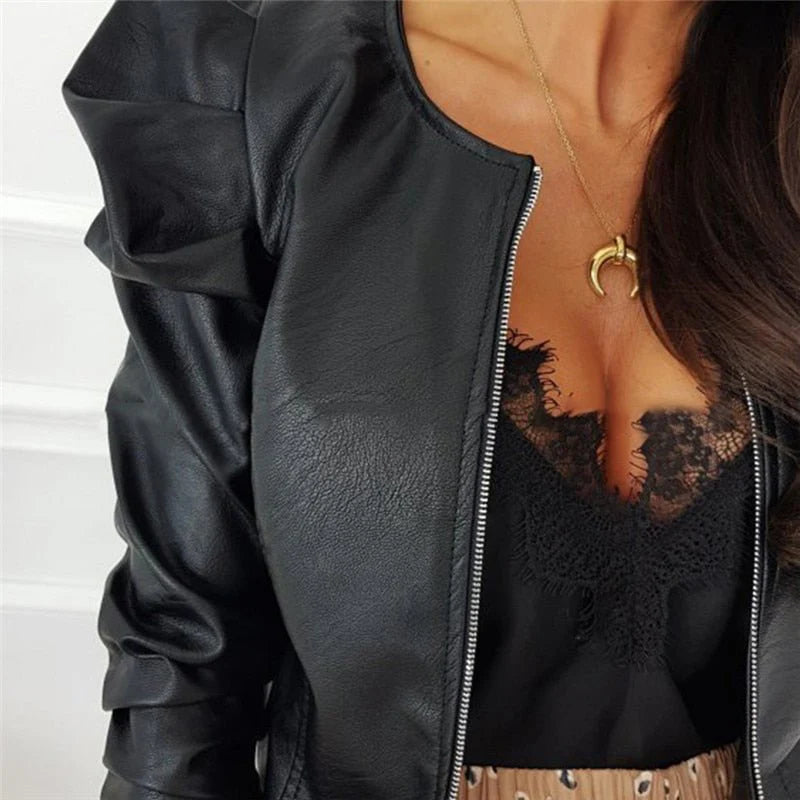 Lozenda - giacca trendy da donna in ecopelle