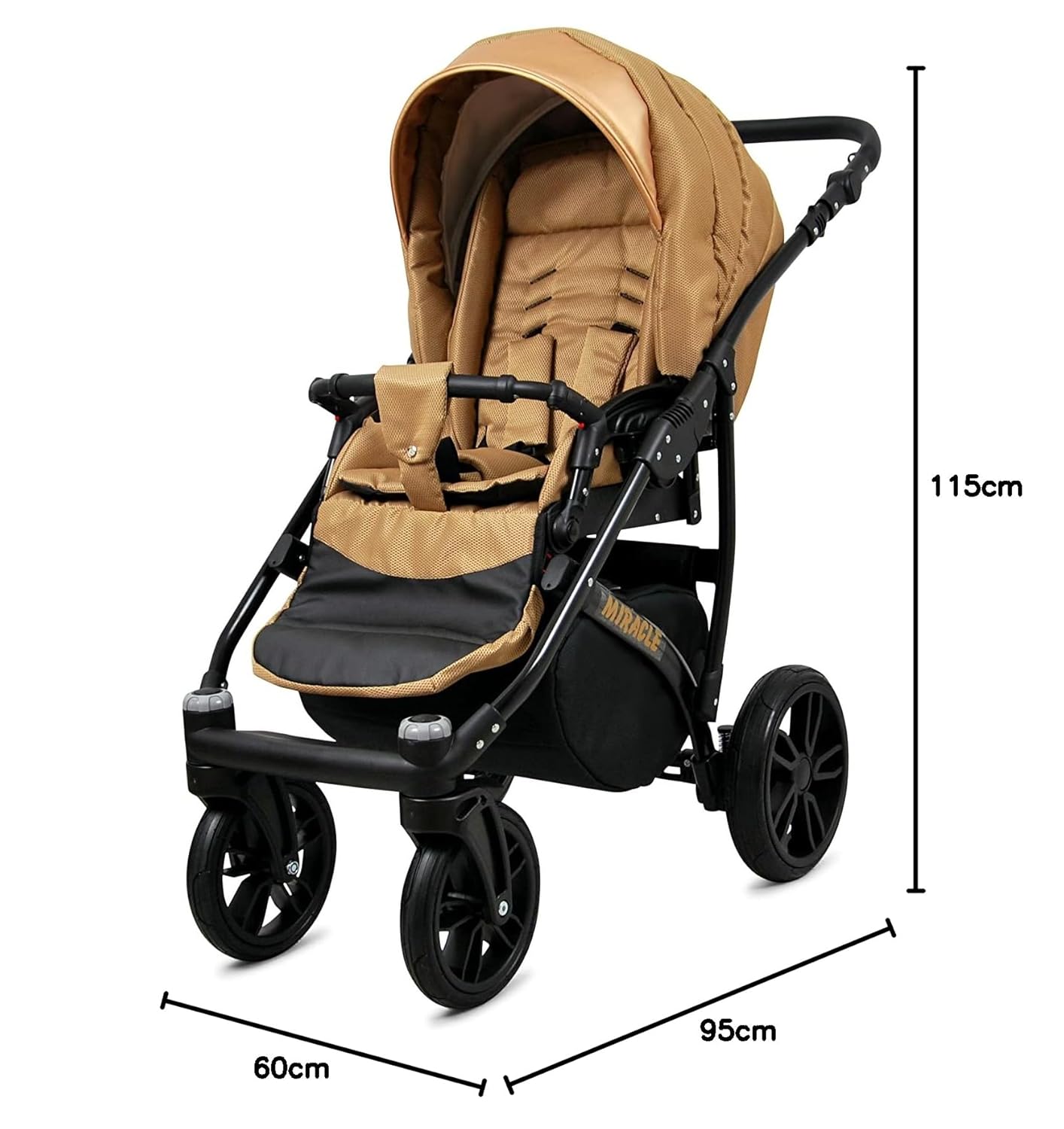 BabyLux® Bambimo Set Passeggino 3 in 1 - Optimal - incl. Navicella, Seduta Passeggino, Seggiolino Auto Ovetto - Seggiolino Auto - Set Passeggino - Passeggino Combinato con Borsa Fasciatoio, Parapioggia ecc.